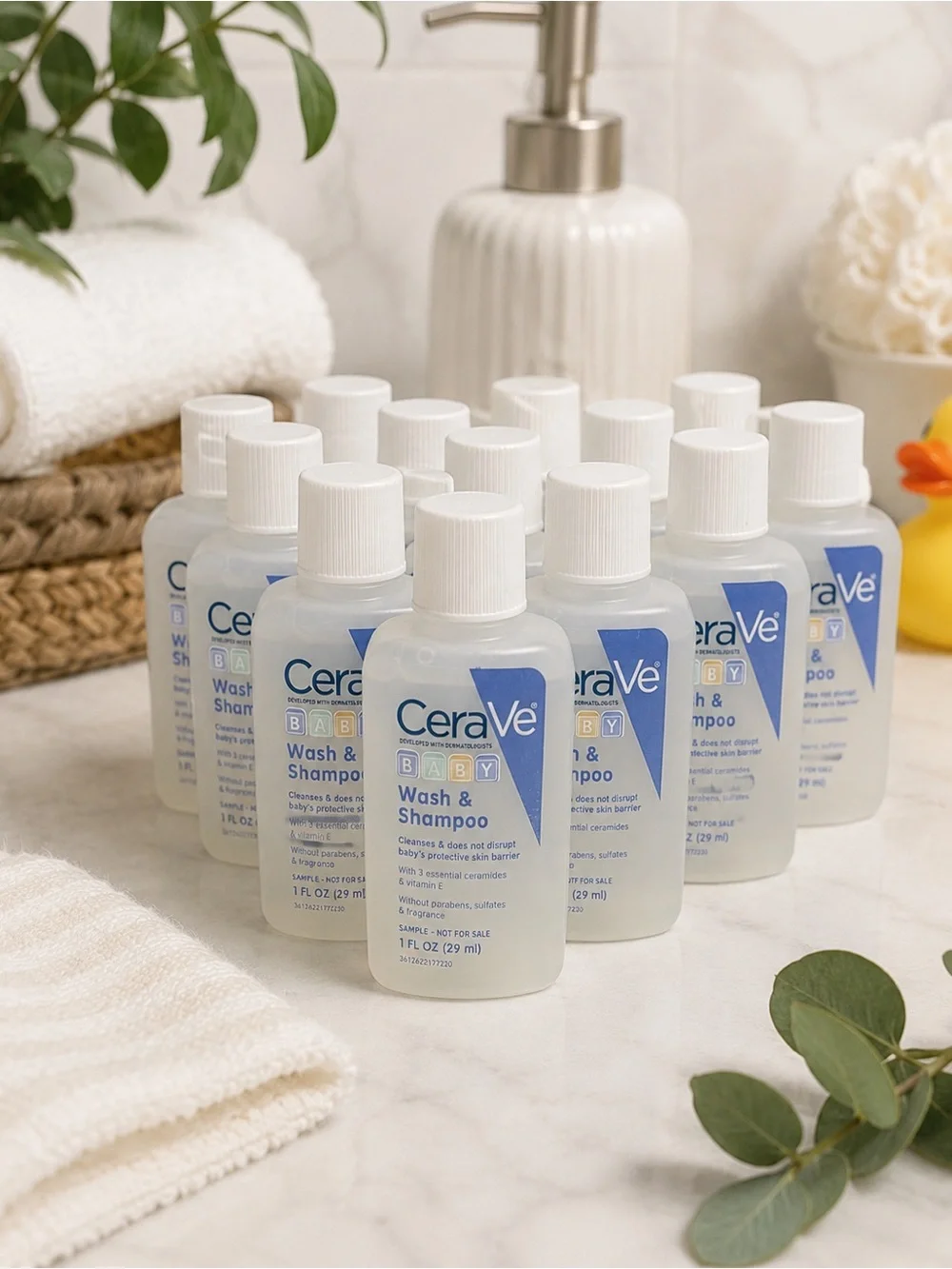 CeraVe Baby Wash & Shampoo Travel Bundle Gentle Tear-Free Sensitive Skin